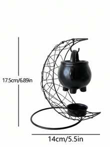 3PCS Iron Art Incense Burner, Cross-Border Moon Ornament, Moon Candlestick Ornament, Crescent Metal Incense Burner Hanging Stove - Multicolor - View 9