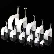 100pcs Steel Cable Clips, Suitable For Fixing 4/5/6/7/8/9/10mm Cables - White - View 1