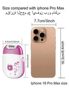 Kemei 电动脱毛器专业女士脱毛仪，适用于身体腋下、腿部、比基尼线、私处、面部等部位，USB充电，全身强力迷你脱毛机，便携式脱毛设备 6203