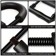 1件装可调节腕力训练器，铁质前臂强化器，腕部锻炼器，用于握力训练，适用于运动员、音乐家和手部功能恢复，方便居家锻炼，非电动，黑色 - 彩色 - 查看 5