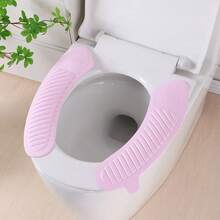 1 Stück dicke Toilettendeckel, wiederverwendbare selbstklebende EVA Toilettenauflage mit kreativem Kürbismuster, bequeme Toilettenauflage, waschbare tragbare Sitzauflage, einfach zu reinigen, elastisch und warm, geeignet für alle Jahreszeiten - Verschiedenfarbig - Übersicht 6