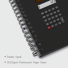 1 Pc A5 Spiral Bound Calculator Notebook - Black, Ideal For Office Calculations, Note-Taking And School Math Assignments - A5 - View 3