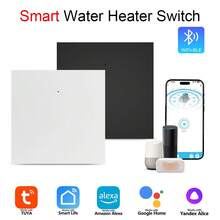 单联 40A/8000W 超薄 9mm 智能触控 PC+ABS 面板 WiFi+BLE 墙壁开关，现代方形黑/白模块化安装，带背光，支持语音/APP 远程定时分组控制，适用于热水器、空调和其他家用电器 - 彩色 - 查看 2