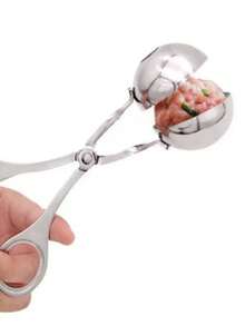 1 pièce Moule à boulettes de viande et boules de riz en acier inoxydable, outil multifonctionnel pour la friture, l'ébullition et d'autres cuissons, convient pour la cuisine domestique, fabricant de boulettes de viande et boules de riz DIY, ustensile de cuisine antiadhésif pour la friture et l'ébullition