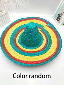 Random Color Straw Hat, Suitable For Mexico, Party, Performance, Halloween - Multicolor - View 6