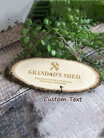 Customized Personalized Engraved Wooden Garden Shed Hanging Sign, Personalized Log Slice Hanging Door Plaques Sign, Custom-Made Wooden Door Signs, Grandads Shed Gift | Gardener Gifts | Allotment Sign | Tool Shed Workshop Sign Birthday Graduation, Multi-Functional, Ornamental, Reusable, Exquisite, Stylish