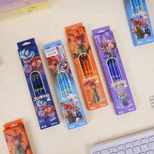 12pcs Cartoon Zootopia Judy And Nick Wooden 2B Pencils, Suitable For Artists And Beginners, Office Supplies, Student Stationery, Ideal Birthday/New Year Gift - Multicolor - View 5