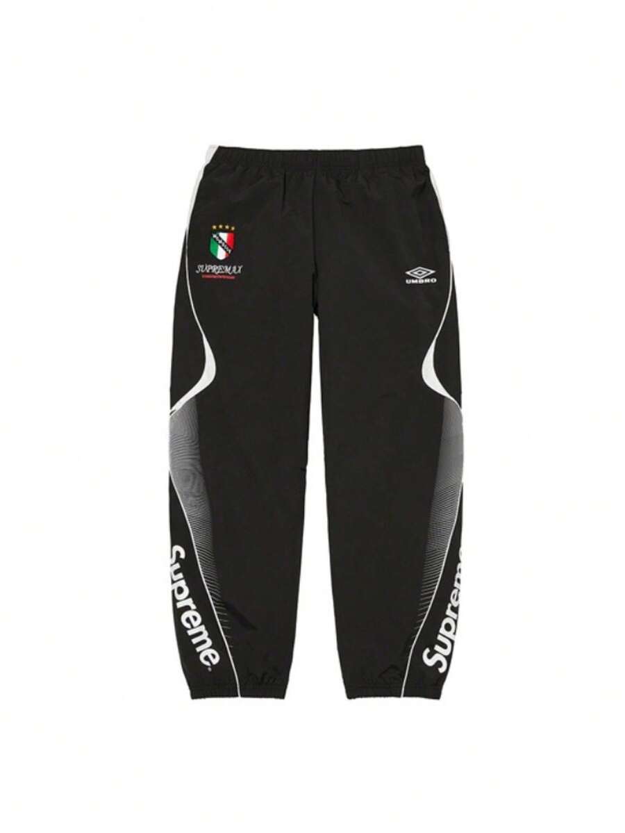 Supreme X UMBBO Sweatpants , Casual Pants ,Drawstring Elastic Waist Baggy Tapered Sweatpants With Pocket - 黑色 - 查看 1
