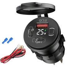Bộ sạc ô tô 12V-24V PD Type-C & QC3.0 USB - Bộ dây dẫn cầu chì cảm ứng cho ổ cắm bật lửa ô tô, phù hợp cho xe hơi, xe tải, xe cắm trại, với cáp dài 60cm/23.62in, món quà tuyệt vời nhất cho người đam mê ô tô. - màu đen - Xem 10