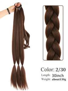 30inch Synthetic Braided Ponytail Hair Extensions, High Temperature Fiber Boxer Braid - Multicolor - View 11