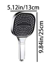 High-Pressure Square Handheld Shower Set (Shower Head/Hoses/Bracket), Minimalist Bathroom Shower Head, Featuring Strong Pressure Boost And High Water Flow, Suitable For Home Bathroom Showers And Hot Water Supply. - Multicolor - View 10