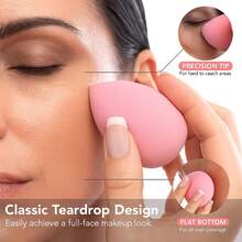 Soft Pink Teardrop Makeup Egg, Hydrophilic Non-Latex Sponge, Easy To Blend For Sensitive Skin & Makeup Beginners - Pink - View 8