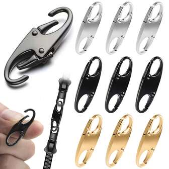 9Pcs Zipper Locks Anti Theft Zipper Clips, S-Type Dual Opening Design, Secure Metal Alloy Clips For Backpacks, Luggage, Travel & Outdoor Sports