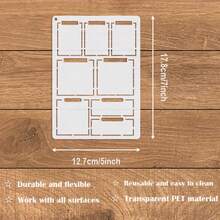 6pcs 5x7 Inch Diary Template Set - Suitable For Notebooks, DIY Planners, Handwriting Fonts And Creative Writing Projects, Waterproof And Flexible Diary Templates