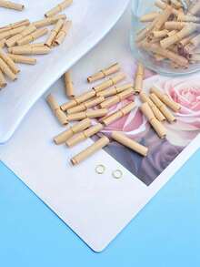 50张复古卷轴纸，迷你许愿纸，情人节、生日、周年纪念日装饰及礼物，生日祝福礼物，情人节浪漫惊喜，毕业纪念品 - 卡其色 - 查看 3