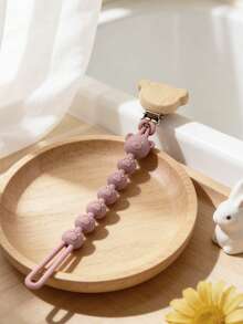 Personalized Pacifier Clip With Bear Design, Children's Memorial Gift, Hanging Strap To Prevent Dropping - Multicolor - View 12