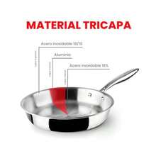 IBILI Triply Natural Tri-Ply Frying Pan 28 Cm Stainless Steel Suitable For Induction Non-Stick - Silver - View 7