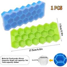 (Free Shipping)1 Piece Of Ice Cube Mold, Ice Cube Tray, Easy-Release Hexagonal Ice Cube Tray, Suitable For Whiskey, Cocktails, Bourbon, Cold Drinks. Also Suitable For Coffee, Kitchen, Ice Cube Tray, Room Decor, Coffee Bar Essentials, Ice Tray, Ice Mold, Ice Cube Molds. - Random - View 6