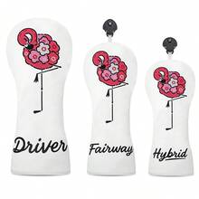 Funda de palo de golf con diseño de flamenco, funda de cabeza de golf de estilo de moda, funda de cabeza de madera de golf - Fundas de palos de golf para maderas, adecuadas para la mayoría de las marcas - Multicolor - Ver 1