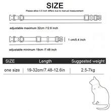 Adjustable Cat Collar With Detachable Bow Tie, Suitable For Medium & Small Cats & Dogs - Multicolor - View 3