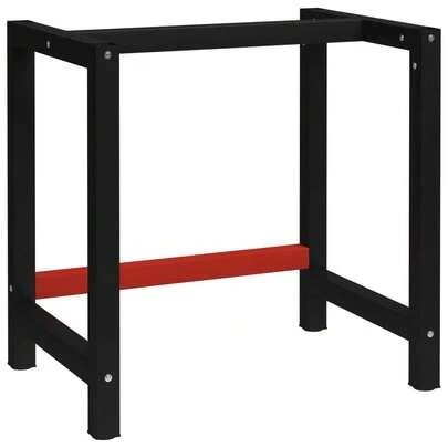 vidaXL Sturdy Workbench Frame In Matte Black And Red - Different Sizes