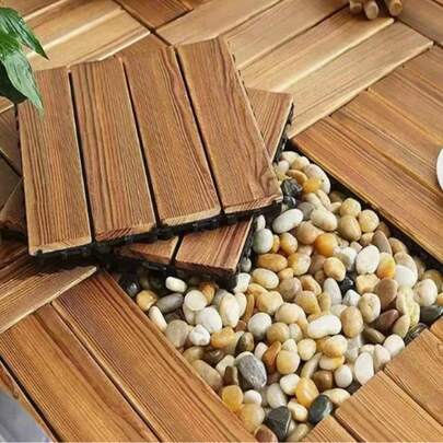 1pc Portable Waterproof Dance Floor Tile, Outdoor Walkway Tile, All-Weather Balcony Floor Tile, Interlocking Wooden Deck Tile, Suitable For Indoor/Outdoor Decoration