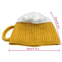 2pcs/Set Plush Beer Mug Hat - Funny Christmas Party Accessory, Soft Costume Prop, Suitable For Valentine's Day, New Year, Party, Spring/Summer - Yellow + Yellow - View 9