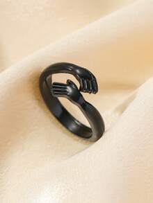 1 pieza Anillo de dedo creativo con abrazo, diseño único y adorable - Anillo de dedo de abrazo - Ver 5