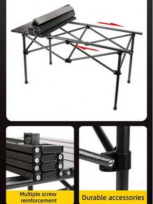 Ultralight Outdoor Compact Camping Side Table Folding Camp Table Portable Roll Up Table With Carry Bag Small Table For Backyard, Indoor, Grilling, BBQ - Silver Black - View 11