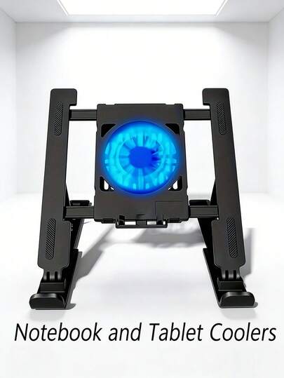 2025年新作 ノートパソコン/タブレット用クーリングスタンド - 静音ファン搭載、ポータブルで軽量なノートパソコン用クーリングパッド、13-15インチのノートパソコンに対応、耐久性のあるPC素材製、コンパクトで効率的な冷却、ゲーミング/作業/旅行に最適、マルチファンクションなゲーミングアクセサリー、モダンでファッショナブルな外観。