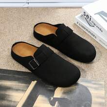 Men's Slip-On Slippers, Flat, Non-Slip, Comfortable For Indoor And Outdoor Wear. Please Order One Size Up As It Runs Small. - Black - View 10