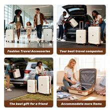 DEESSERA 4pcs Family Travel Luggage Set In Rose Golden - 13",20", 24", & 28" Suitcases With TSA-Approved Combination Locks, Durable PP Material, Double-Layer Explosion-Proof Zipper, Ideal For Secure Family Travel, Luggage For Travel - trắng - Xem 4