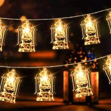 1 PC Lantern String Lights - Battery Operated Mubarak Decor With 10/20/30/40 LED Lights For Home, Garden, Party & Festival Celebration - Kareem Palace Theme Decoration - Warm White - View 6