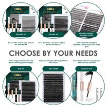 320pcs DIY Eyelash Extension Kit, Includes Eyelash Glue, Sealant, Individual Lash Clusters, Natural & Delicate Lashes, Eyelash Remover, Eyelash Tweezers, False Eyelashes, Eyelash Cluster Set