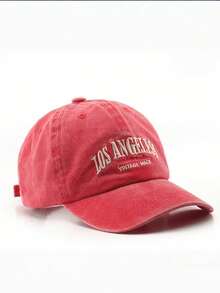 1pc Vintage Casual Fashion Baseball Cap, Unisex. The Cap Features Letter Print, Distressed Wash Effect, With Subtle Retro Feel, Embroidered Letter Detail And Reinforced Curved Brim, Adjustable And Comfortable, Breathable And Lightweight. - Blue - View 6