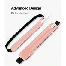 Goospery 笔套，兼容 Apple Pencil 保护套（第一代和第二代），触控笔套，PU 皮革材质，配有弹性绑带，适用于所有平板电脑，包括 iPad Pro 12.9 英寸、11 英寸、Air 4 代 - 粉色 - 彩色 - 查看 7