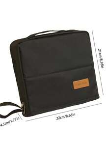 1 pieza Estuche de lápices plegable de gran capacidad, caja de almacenamiento de artículos de papelería con múltiples compartimentos para estudiantes, estuche de lápices portátil con asa de transporte lavable - Multicolor - Ver 7