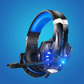 G9000 Gaming Headset mit Mikrofon, LED-Beleuchtung, weichen Memory-Ohrpolstern, 3,5-mm-Audiobuchse, kompatibel mit Smartphones, Tablets und Stücke