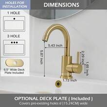 Modern Gold Double Outlet Bathroom Faucet - 360° Rotatable Spout, Easy Operation Splash-Proof Vanity Tap