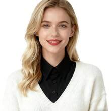 Collar Detachable Faux Collars Blouse Dickey Half Shirts Women - One Size + Black - View 4