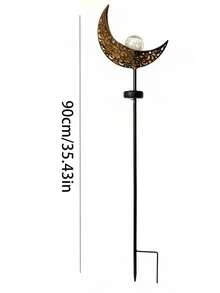 2个/1个太阳能花园灯，裂纹玻璃球复古黄铜金属暖白月光灯，户外防水草坪露台婚礼派对装饰灯，适用于花园、草坪、露台、小路或庭院