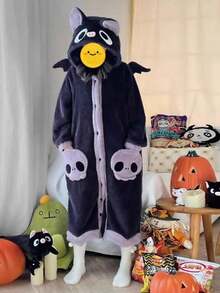 Popular Again This Year! Cute Monster Kigurumi Pajamas, Perfect For School Trips, Group Wear, Cosplay, Loungewear, Disguises, And Costumes. Perfect For Easter, Christmas, And Other Party Themes. - 蝙蝠單睡袍 - 查看 7