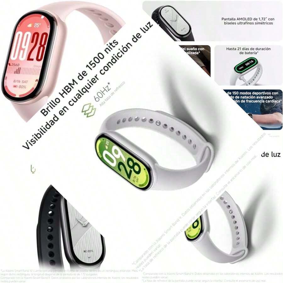 Smartwatch for daily use - Long battery life up to 21 days, AMOLED screen, compatible with Android and iOS, optimized sleep management, HR, personal health assistant, 5 ATM water resistance - como en la foto - Ver 1