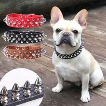 iDestry Dây đeo cổ cho chó cưng bằng da có thể điều chỉnh, chất liệu da PU, kiểu dáng punk, đính đinh tán và gai nhọn, phù hợp cho chó nhỏ, vừa và lớn, mèo. - Nhiều màu - Xem 1