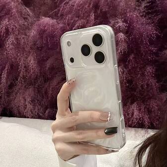 1pc Asymmetrical Meteorite Pattern Personalized Soft Phone Case Compatible With IPhone 11/13/XR/17 Pro Max