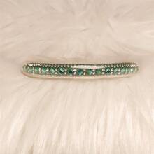 9毫米厚水晶手镯，透明镯口，镶嵌水钻，时尚腕饰，女士婚礼派对珠宝礼物 - 9mm管 - 查看 8