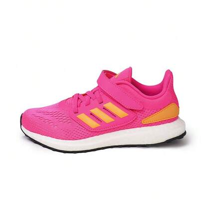  Adidas Kids' Fuchsia Running Shoes, Full Mesh Hook And Loop Closure, Girls' Non-Slip Shoes, Kindergarten Summer Activity Sneakers