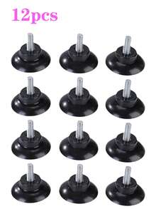 8pcs/12pcs Black Furniture Leg Risers Adjustable Leveling Feet Pads, Anti-Scratch Suction Cup Feet Glides For Tables, Chairs, Kitchen Racks, Quiet & Convenient - Black - View 10