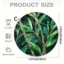 Round Acrylic Sign With Fresh Green Leaves And Sunshine Design - Colorful Stained Glass Style Window Hanging Decor, Suitable For Home, Spring And Summer Decor, Farmhouse Style Plastic, Sunshine Decor | Fresh Green Leaves Design | Durable Plastic, Sunshine Catcher Decor - Acrylic-round - View 13