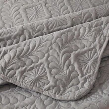 3pcs Modern Polyester Embossed Bedspread Set, [2 Pillow Shams, No Pillow Insert], Stain Resistant, Suitable For Living Room, Bedroom, Hotel - Grey - View 6